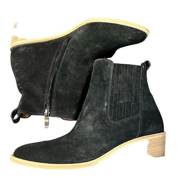 Paul Green Sante Zip Western Chelsea Black Suede Ankle Boots size 9 US AUS 6 1/2 - Picture 4 of 8